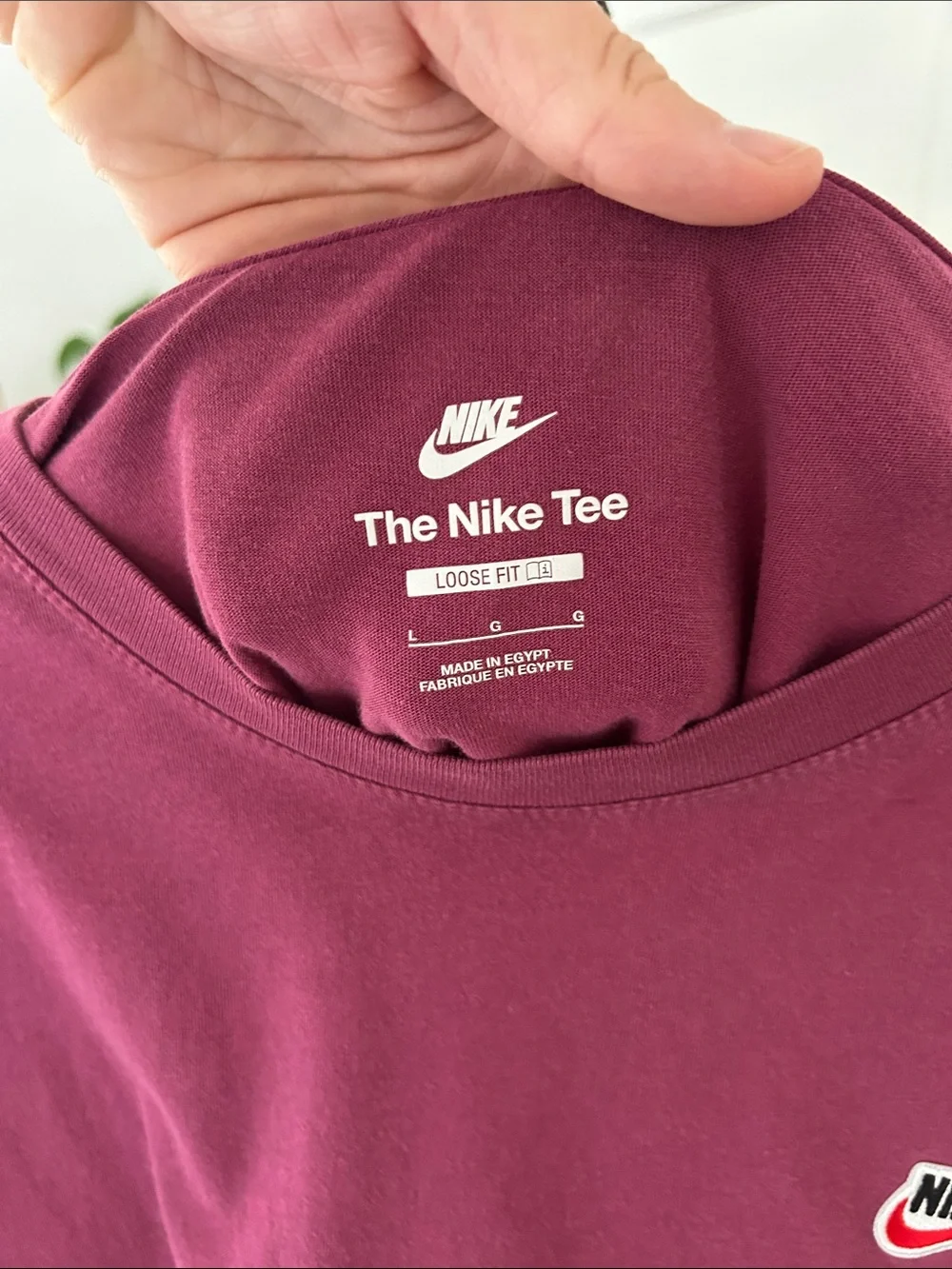 Nike Tee. Size Large. Loose fit. PTP 23”. Signs of wash wear.